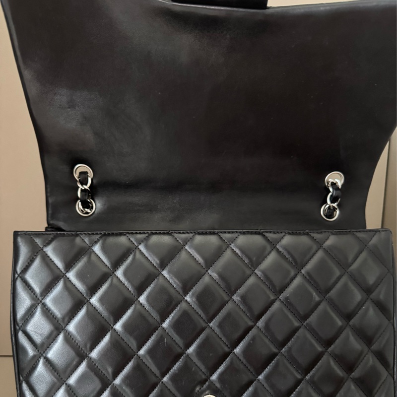 Chanel CF Maxi 黑銀羊皮｜14 開(2011年）｜單蓋版本 ｜雷標清晰-7