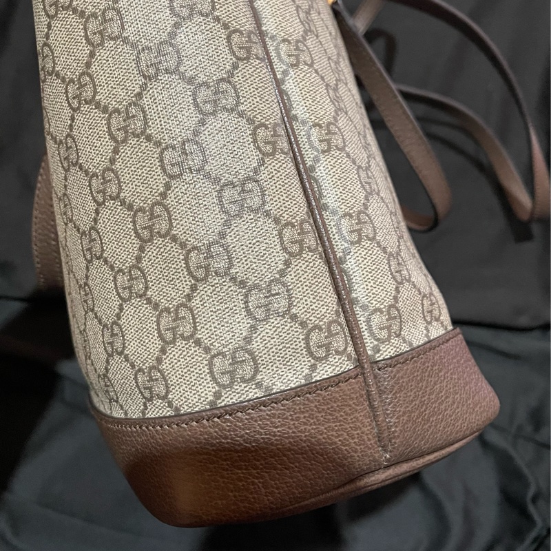Gucci 金釦經典老花棕托特包 肩背包 手提包-14