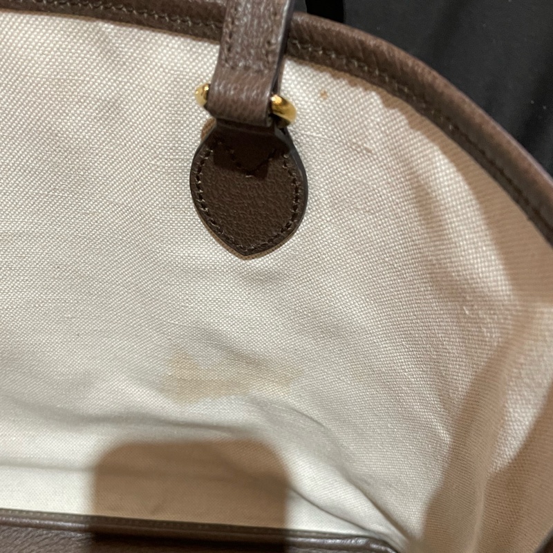 Gucci 金釦經典老花棕托特包 肩背包 手提包-17