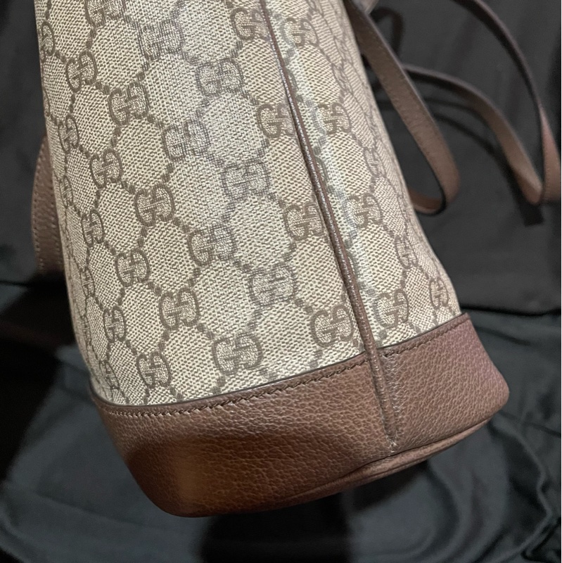 Gucci 金釦經典老花棕托特包 肩背包 手提包-32