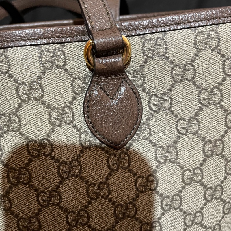 Gucci 金釦經典老花棕托特包 肩背包 手提包-34