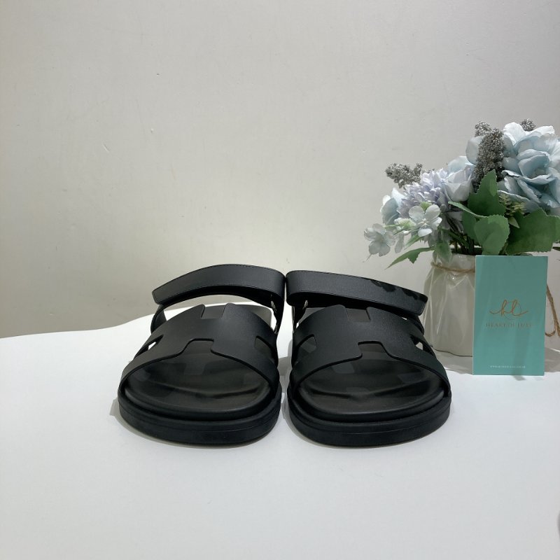 TW4872 Hermes 愛馬仕H字拖鞋 Chypre Sandal 37 Noir-1
