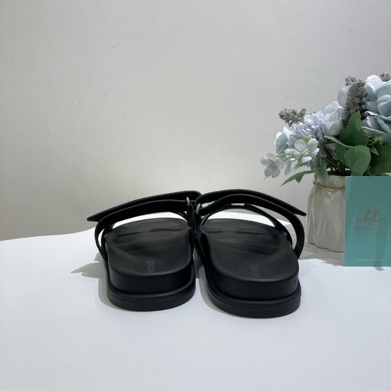 TW4872 Hermes 愛馬仕H字拖鞋 Chypre Sandal 37 Noir-2