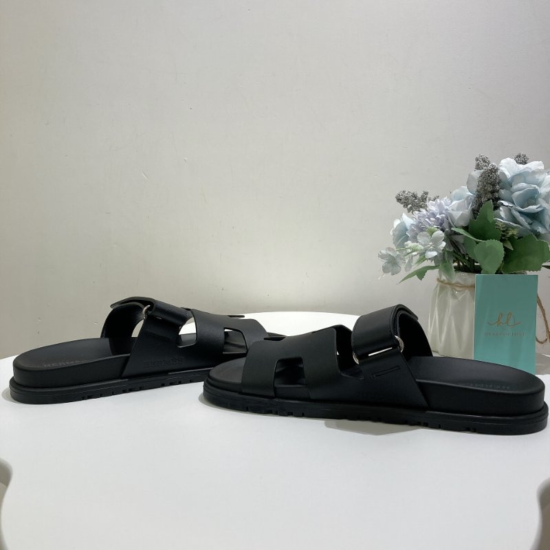 TW4872 Hermes 愛馬仕H字拖鞋 Chypre Sandal 37 Noir-3