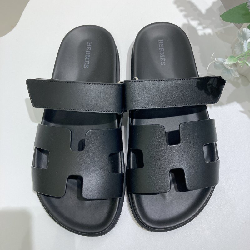 TW4872 Hermes 愛馬仕H字拖鞋 Chypre Sandal 37 Noir-4