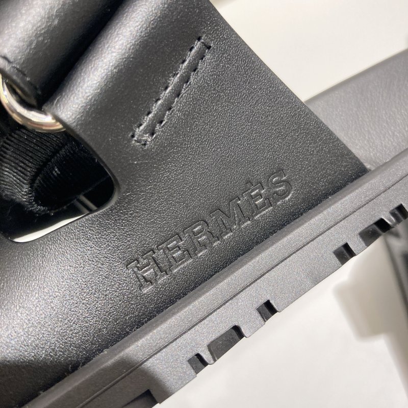 TW4872 Hermes 愛馬仕H字拖鞋 Chypre Sandal 37 Noir-5