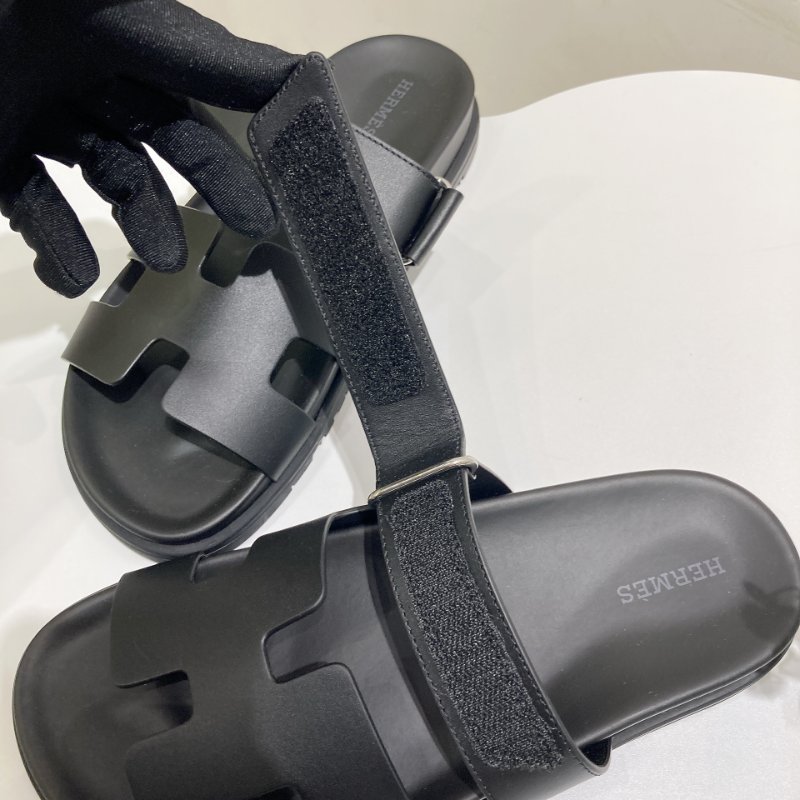 TW4872 Hermes 愛馬仕H字拖鞋 Chypre Sandal 37 Noir-9