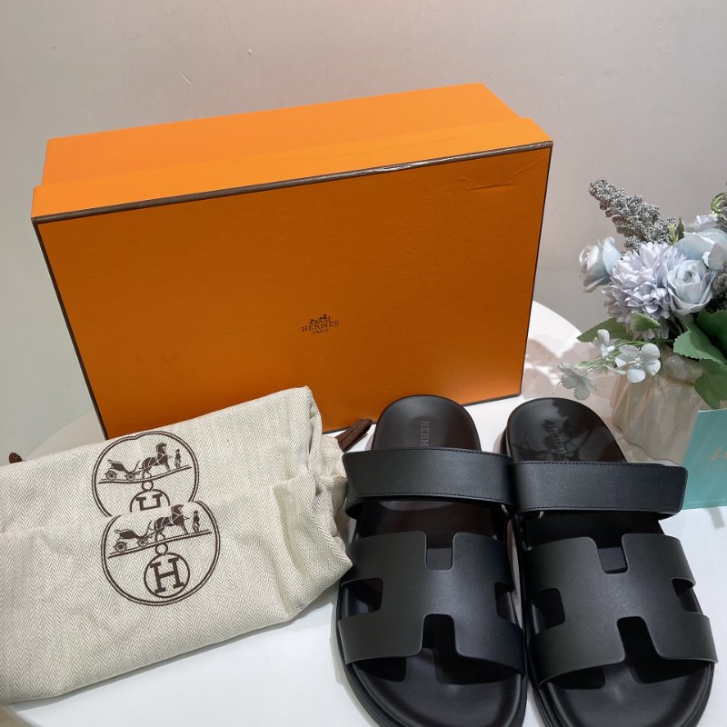 TW4872 Hermes 愛馬仕H字拖鞋 Chypre Sandal 37 Noir-12