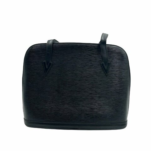 【美收精品】LOUIS VUITTON 黑色皮革水波紋手提包 C-511【隔月月中將轉賣至日本 上架期限30天】