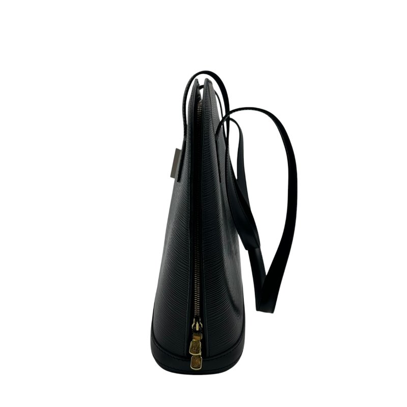 【美收精品】LOUIS VUITTON 黑色皮革水波紋手提包 C-511【隔月月中將轉賣至日本 上架期限30天】-2