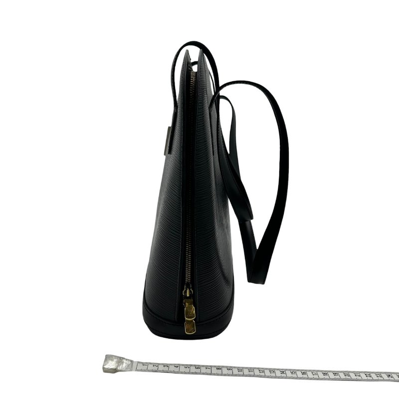【美收精品】LOUIS VUITTON 黑色皮革水波紋手提包 C-511【隔月月中將轉賣至日本 上架期限30天】-14