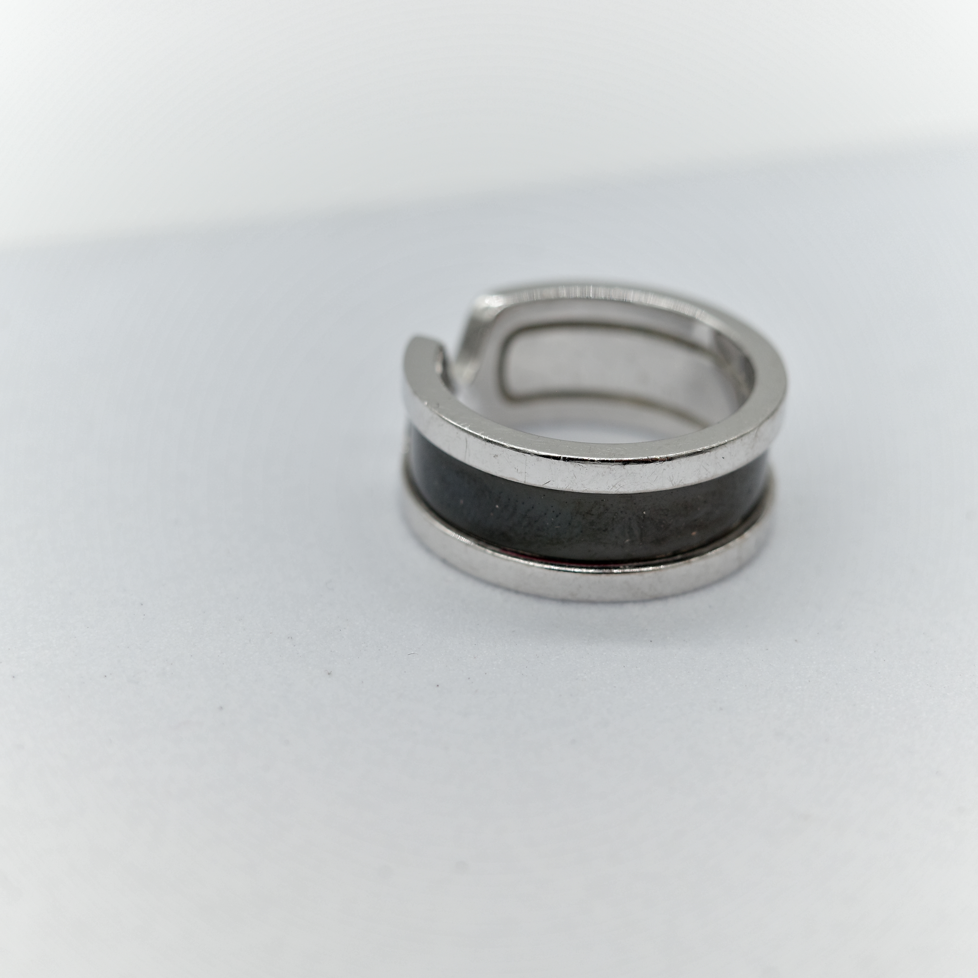 Cartier 卡地亞 黑色 18K白金 戒指-5