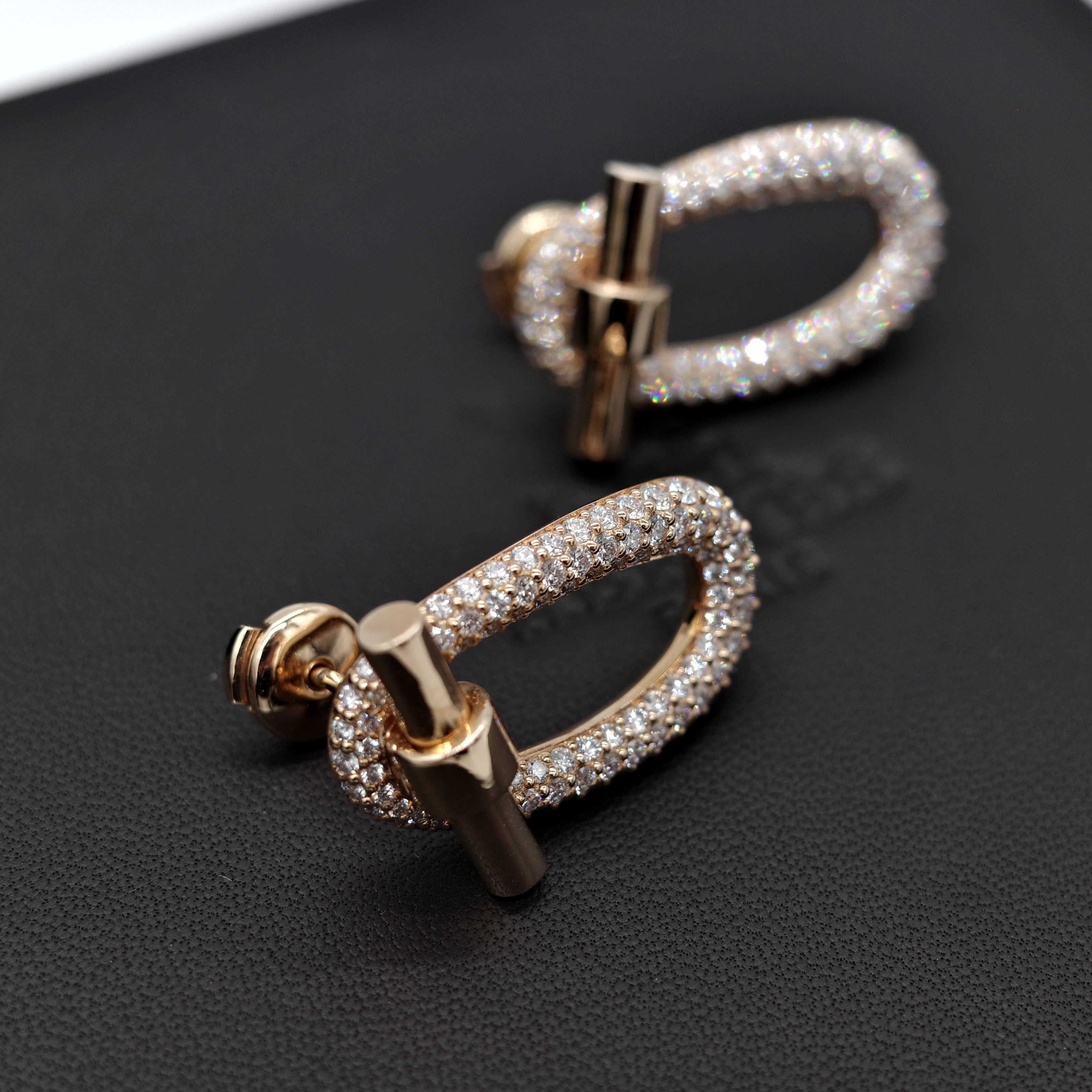 (專櫃 120 萬)Hermès 愛馬仕 18K 玫瑰金 Adage 橢圓 鑲鑽 耳環-6