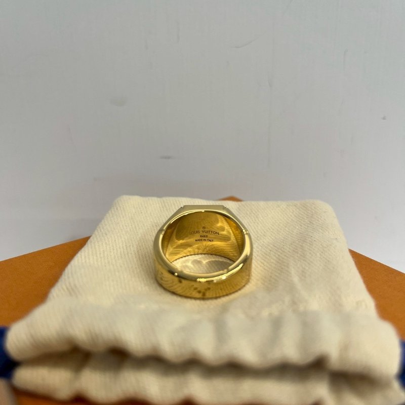 Louis Vuitton Monogram Signet Ring 金色印章戒指-5