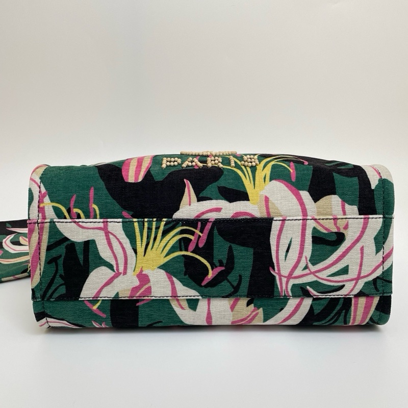 99新💚Chanel香奈兒23A手工坊芯片款沙灘包彩繪印花花卉絲絨logo串珠字母雙cc沙灘包子母包手提包斜挎包單肩包🧡正品保障-4