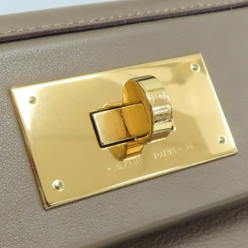 大象灰 Evercolor牛皮 24 mini 肩背包 B刻【HERMES 愛馬仕】 H082153CC-8