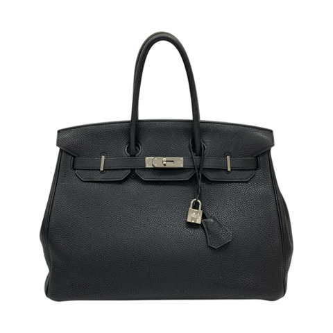 黑色 Togo牛皮 Birkin 35 柏金包 手提包 □M刻 銀扣【HERMES 愛馬仕】