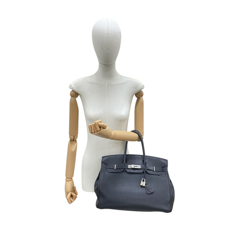 黑色 Togo牛皮 Birkin 35 柏金包 手提包 □M刻 銀扣【HERMES 愛馬仕】-7