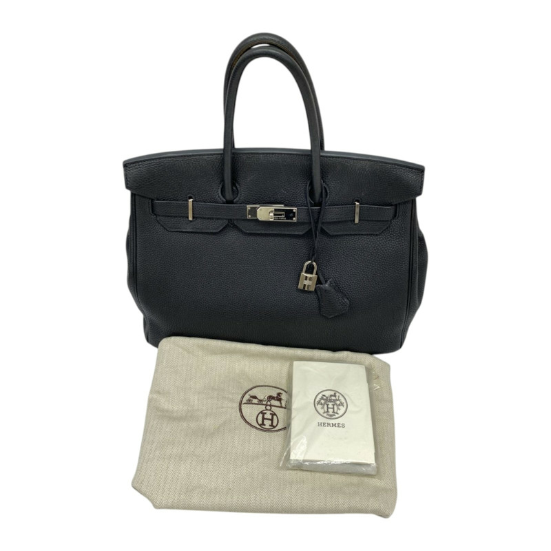黑色 Togo牛皮 Birkin 35 柏金包 手提包 □M刻 銀扣【HERMES 愛馬仕】-8