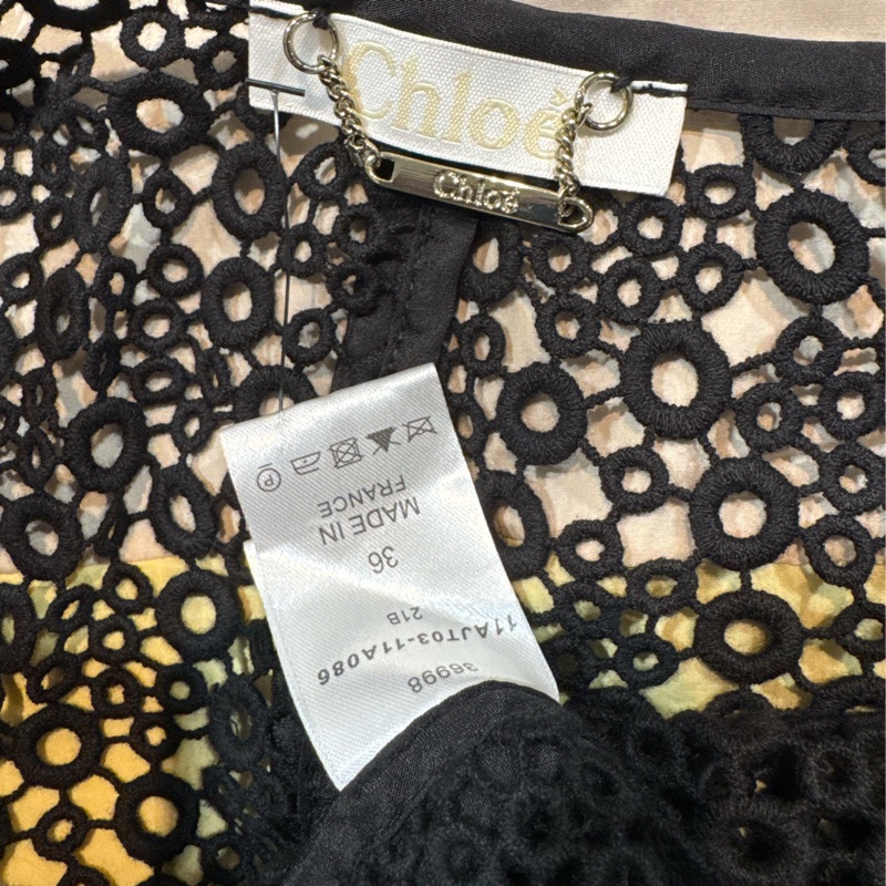 《新歡舊愛》正品CHLOE黑色厚布細緻蕾絲立體剪裁外套罩衫36/S-7