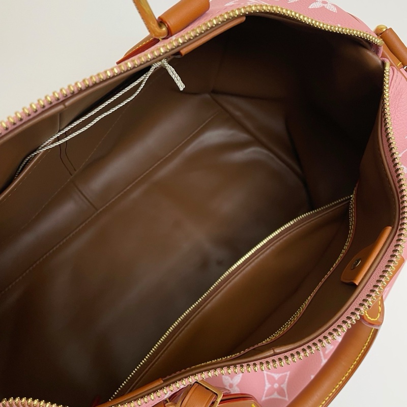 99新💖LOUIS VUITTON Speedy P9 Bandoulière 40 品牌徽標印花 小牛皮 單肩斜挎手提包 粉色 芯片款💝正品保障-6