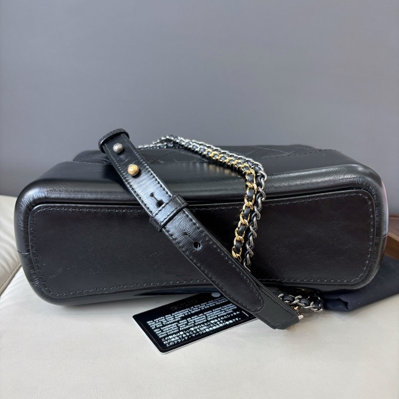 近新品 香奈兒/Chanel 黑金中號流浪包-4