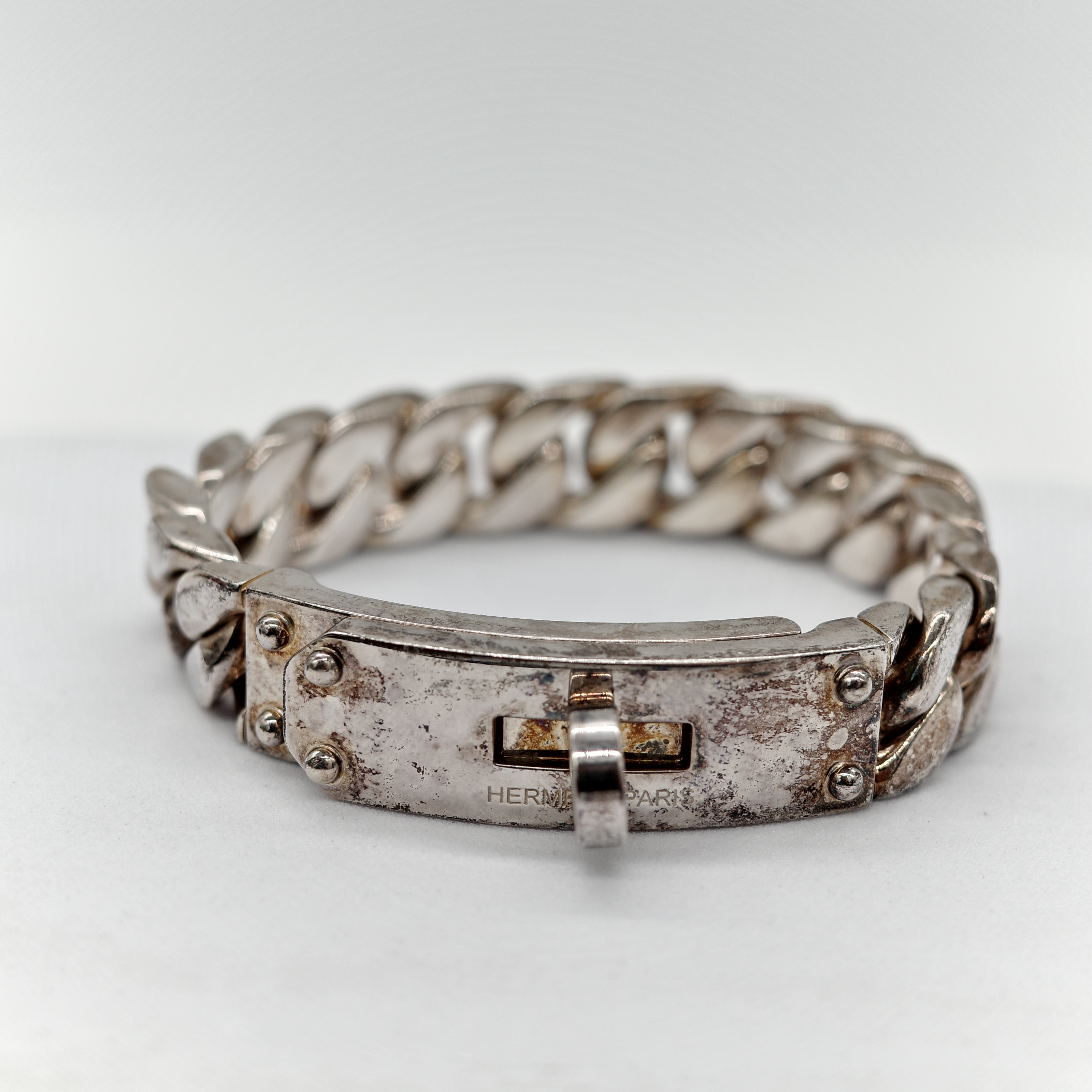 Hermès 愛馬仕 Gurmet S 號 Ag925 銀 手鏈 手鐲-8