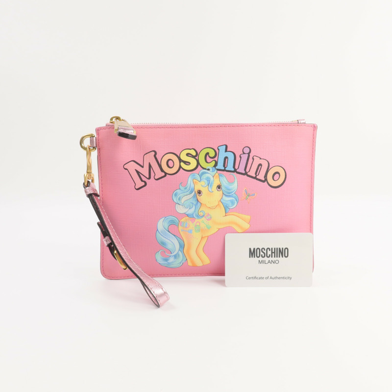 MOSCHINO 塗層帆布My Little Pony手拿包-14