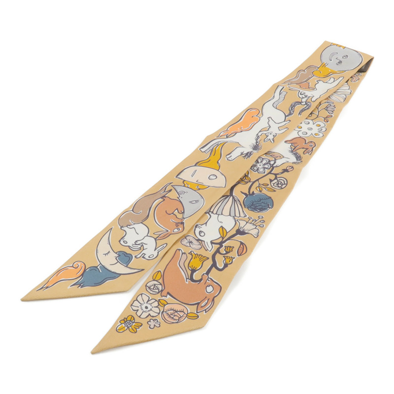 HERMES 絲質Twilly絲巾-1