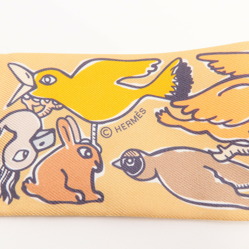 HERMES 絲質Twilly絲巾-5