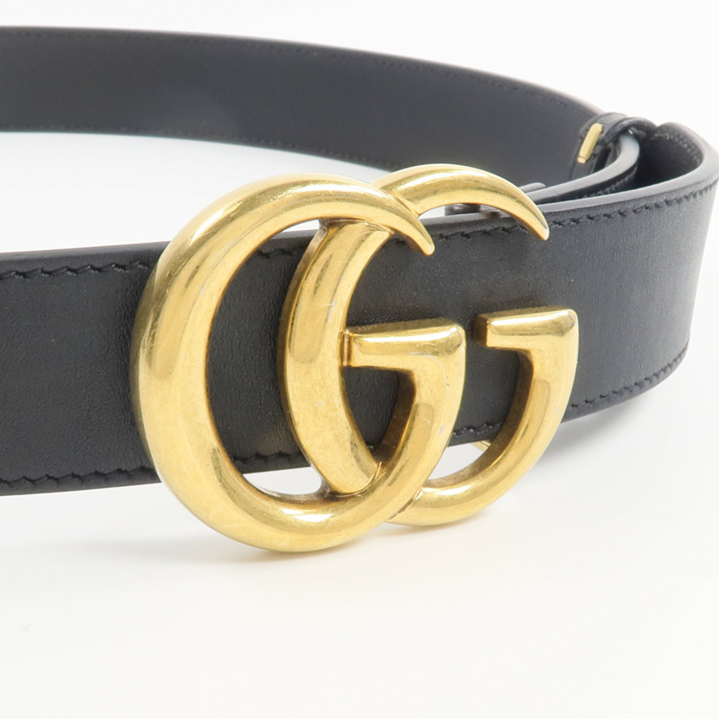 GUCCI 牛皮皮革GG Marmont Belt 80cm皮帶-3