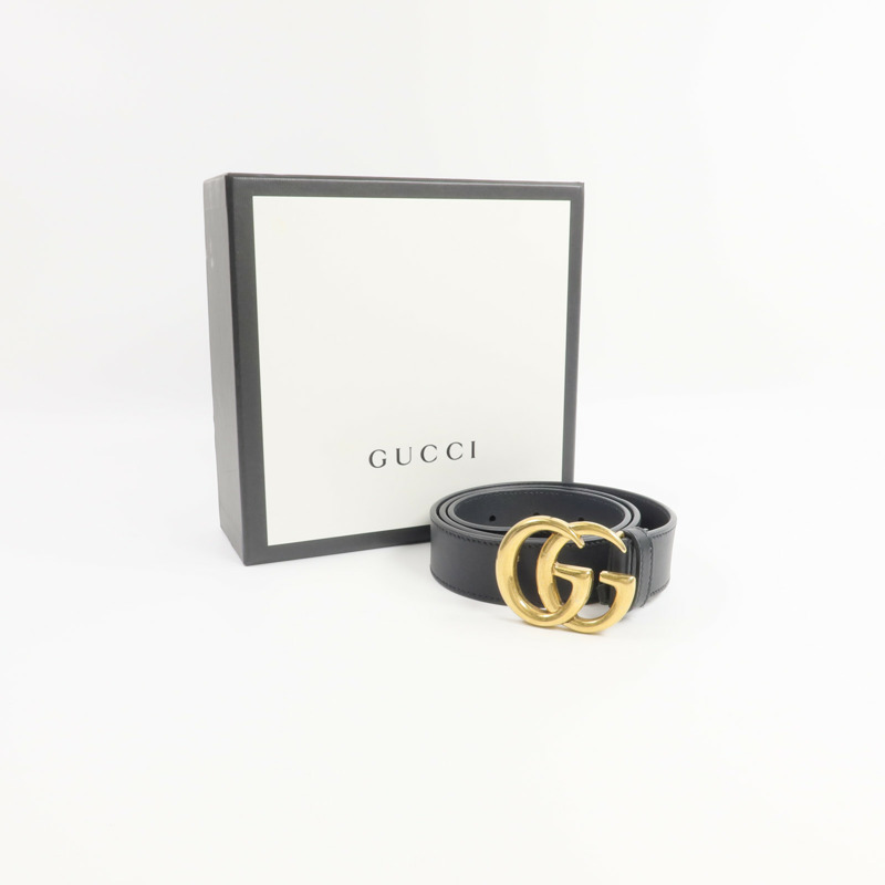 GUCCI 牛皮皮革GG Marmont Belt 80cm皮帶-8