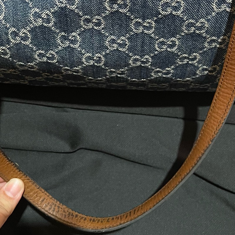 Gucci 金釦老花牛仔托特包-23