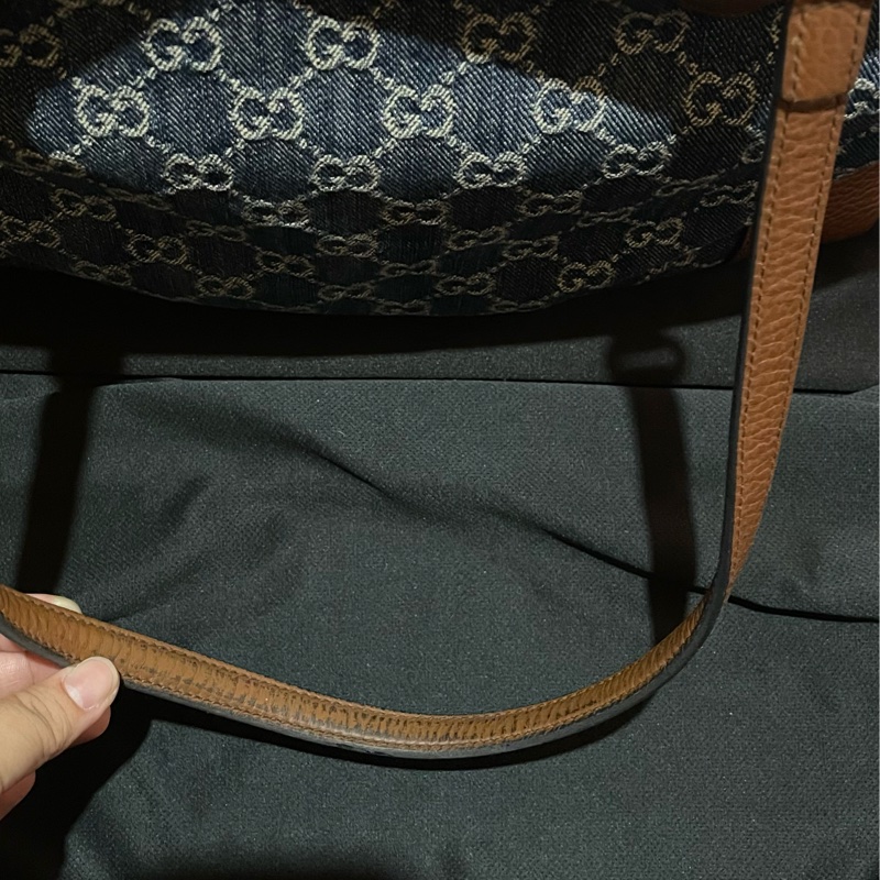 Gucci 金釦老花牛仔托特包-24