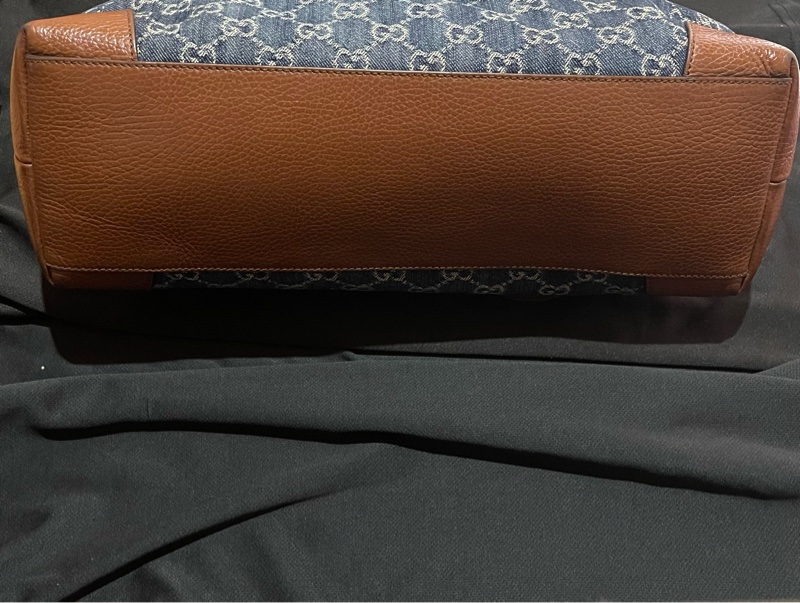 Gucci 金釦老花牛仔托特包-31