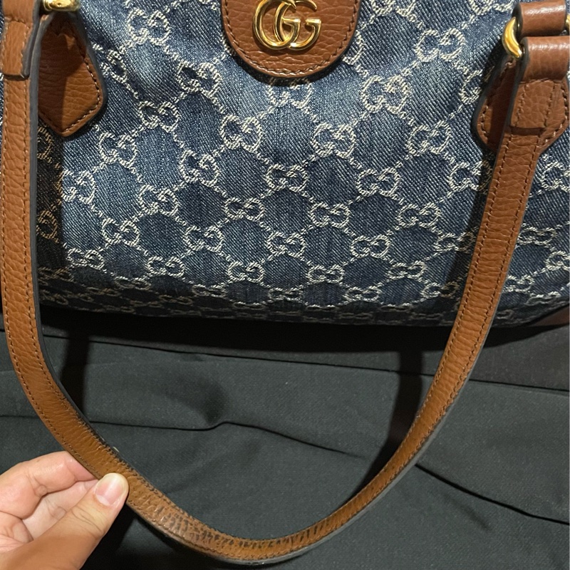 Gucci 金釦老花牛仔托特包-41
