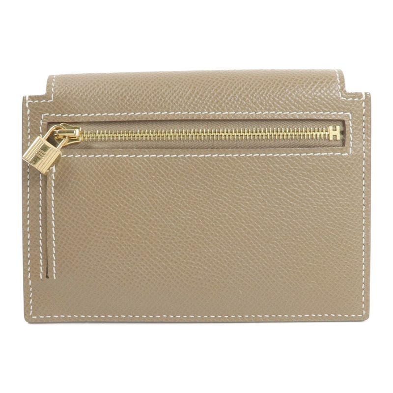 HERMES Epsom皮革Kelly Pockt Compact Wallet錢包Etoupe-1