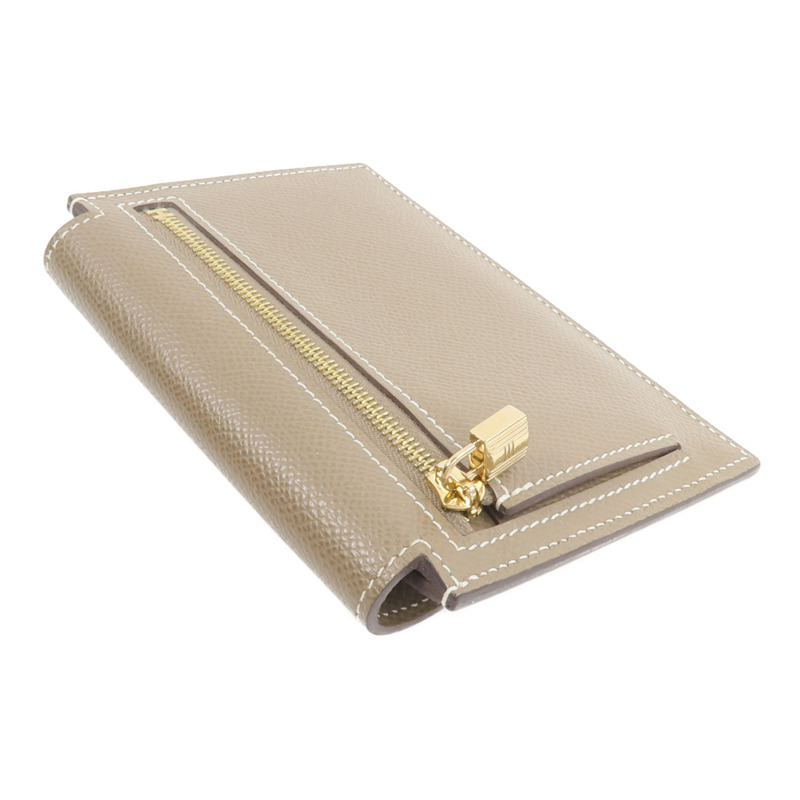 HERMES Epsom皮革Kelly Pockt Compact Wallet錢包Etoupe-4