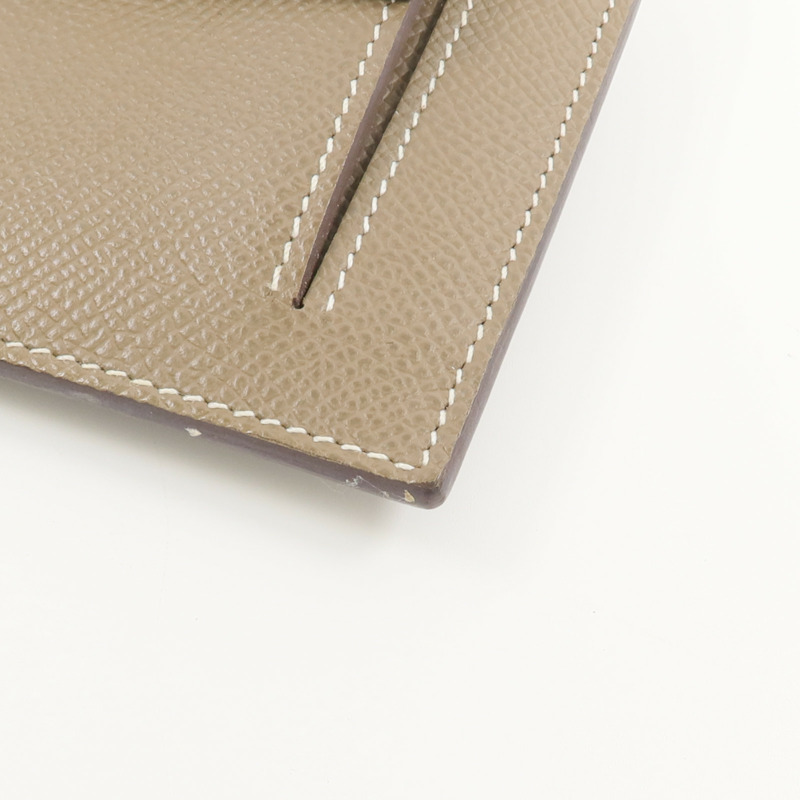 HERMES Epsom皮革Kelly Pockt Compact Wallet錢包Etoupe-8
