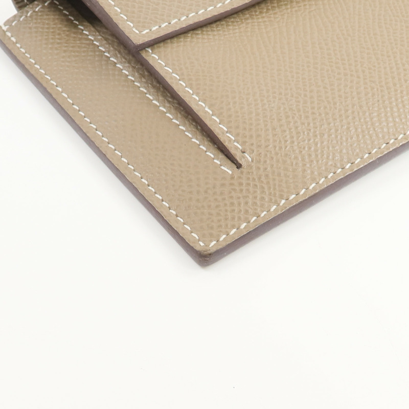 HERMES Epsom皮革Kelly Pockt Compact Wallet錢包Etoupe-9
