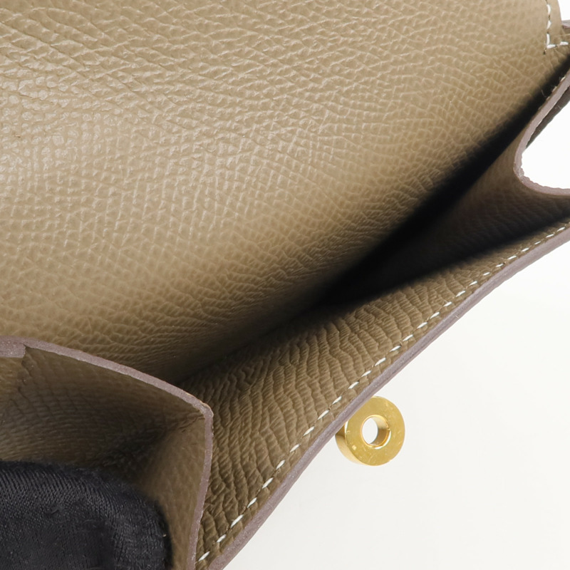 HERMES Epsom皮革Kelly Pockt Compact Wallet錢包Etoupe-12