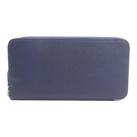 HERMES Epsom皮革Silk In Long Wallet長錢包Bleu Saphir