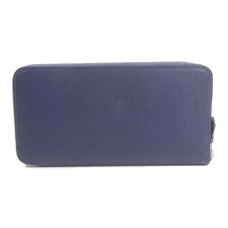 HERMES Epsom皮革Silk In Long Wallet長錢包Bleu Saphir-1