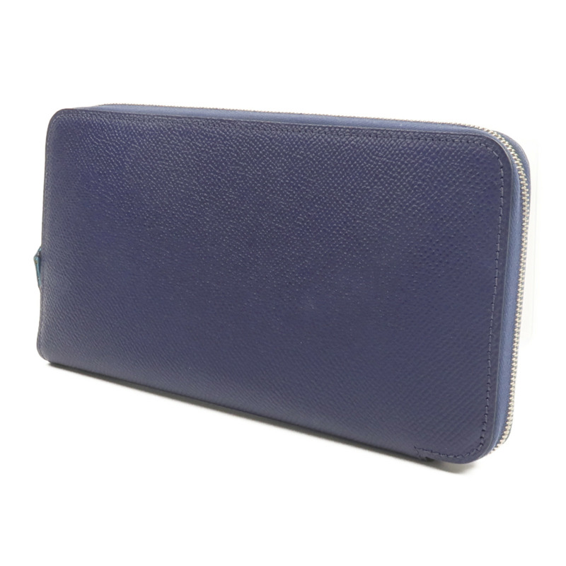 HERMES Epsom皮革Silk In Long Wallet長錢包Bleu Saphir-2