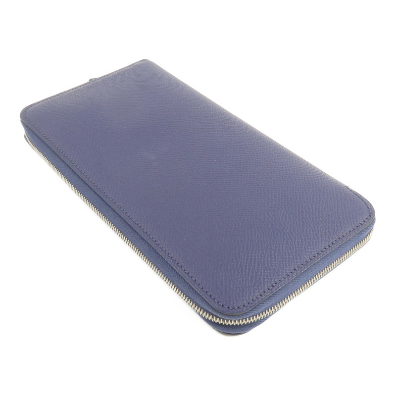 HERMES Epsom皮革Silk In Long Wallet長錢包Bleu Saphir-4