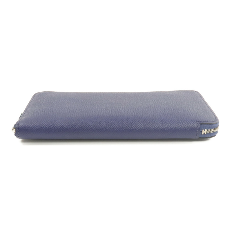 HERMES Epsom皮革Silk In Long Wallet長錢包Bleu Saphir-5