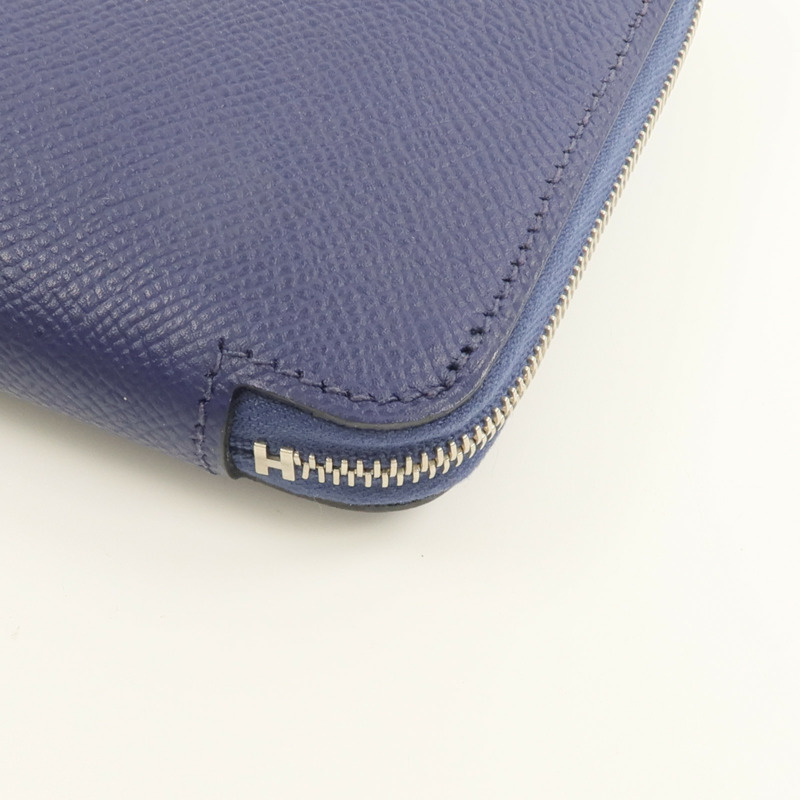 HERMES Epsom皮革Silk In Long Wallet長錢包Bleu Saphir-6