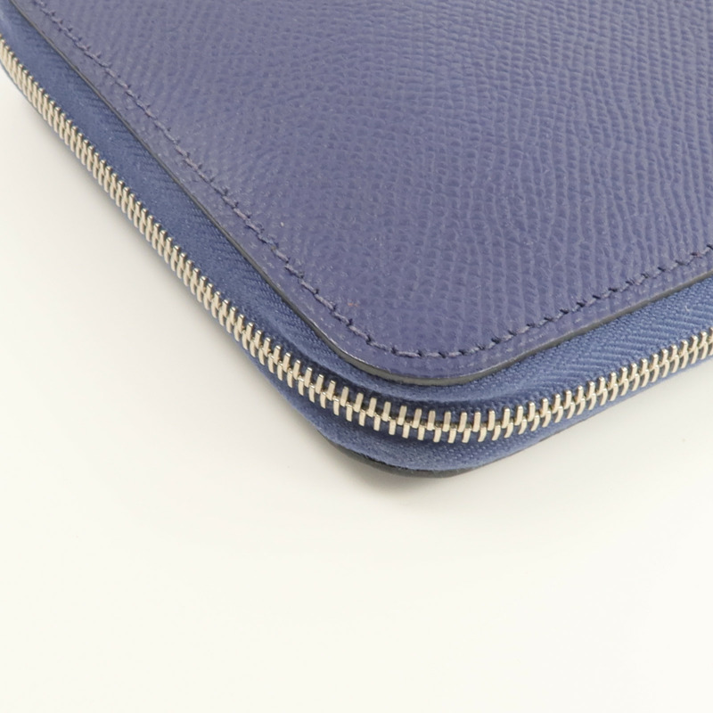HERMES Epsom皮革Silk In Long Wallet長錢包Bleu Saphir-8