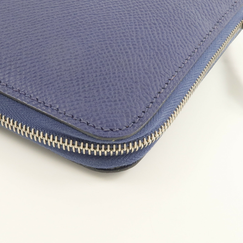 HERMES Epsom皮革Silk In Long Wallet長錢包Bleu Saphir-9
