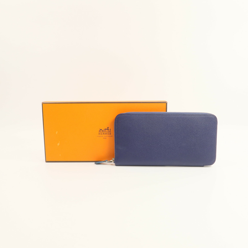 HERMES Epsom皮革Silk In Long Wallet長錢包Bleu Saphir-15
